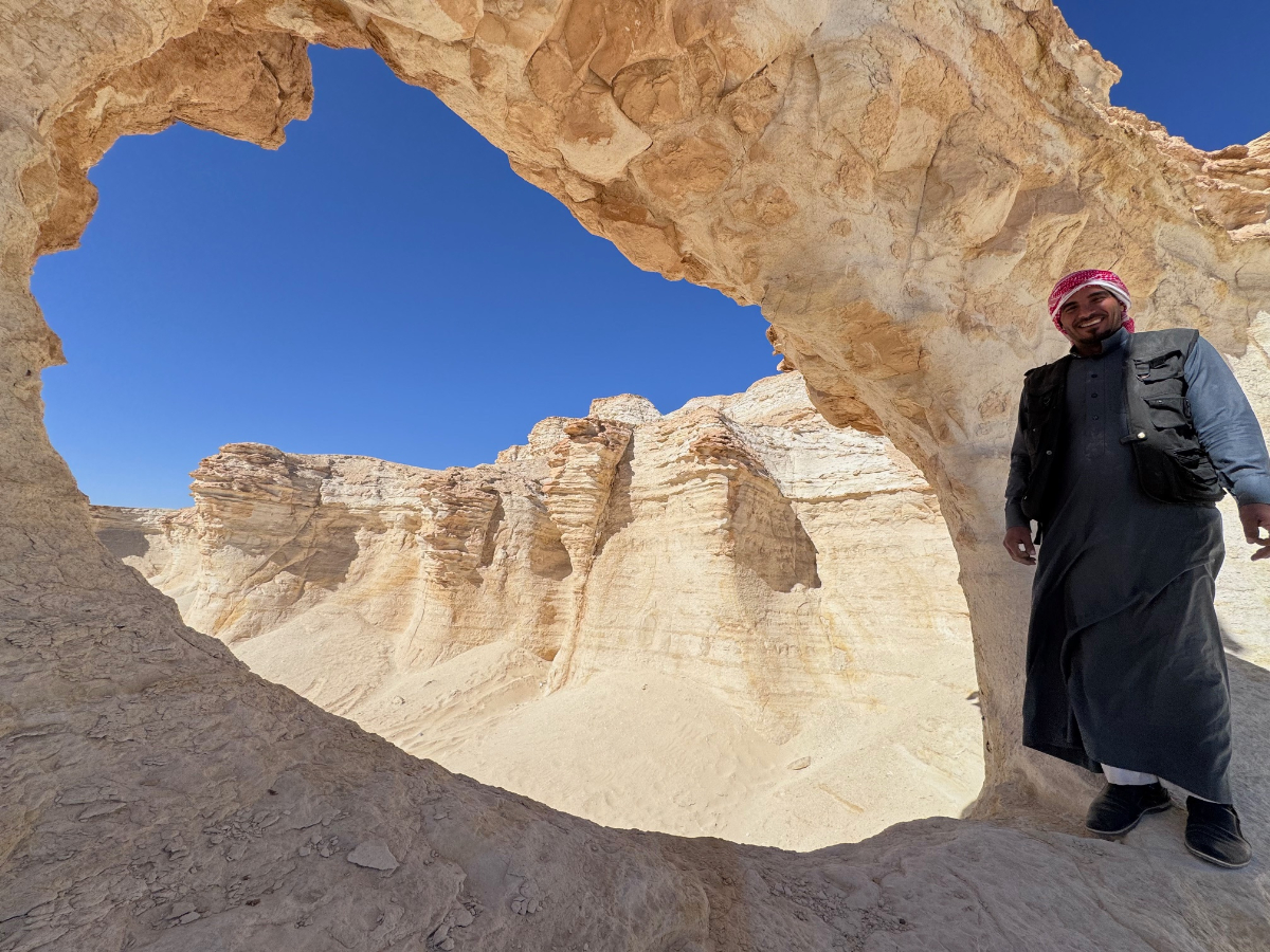 キノコのような形などの奇岩を背に撮影できる映えスポット